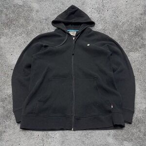 Vintage Y2K black Southpole thermal zip up hoodie